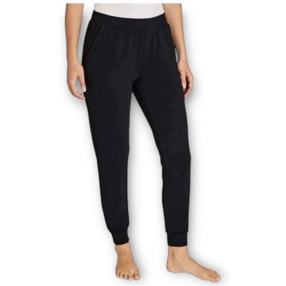 NWT Eddie Bauer Women’s 2-Pack Fleece Joggers Small Clover/Black - Picture 3 of 5